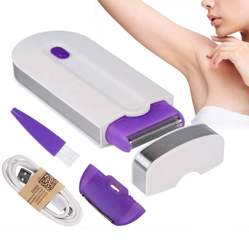 Professional Painless Hair Removal Kit Touch Epilator USB Rechargeable Women Body Face Leg Bikini Hand Shaver Hair Remover